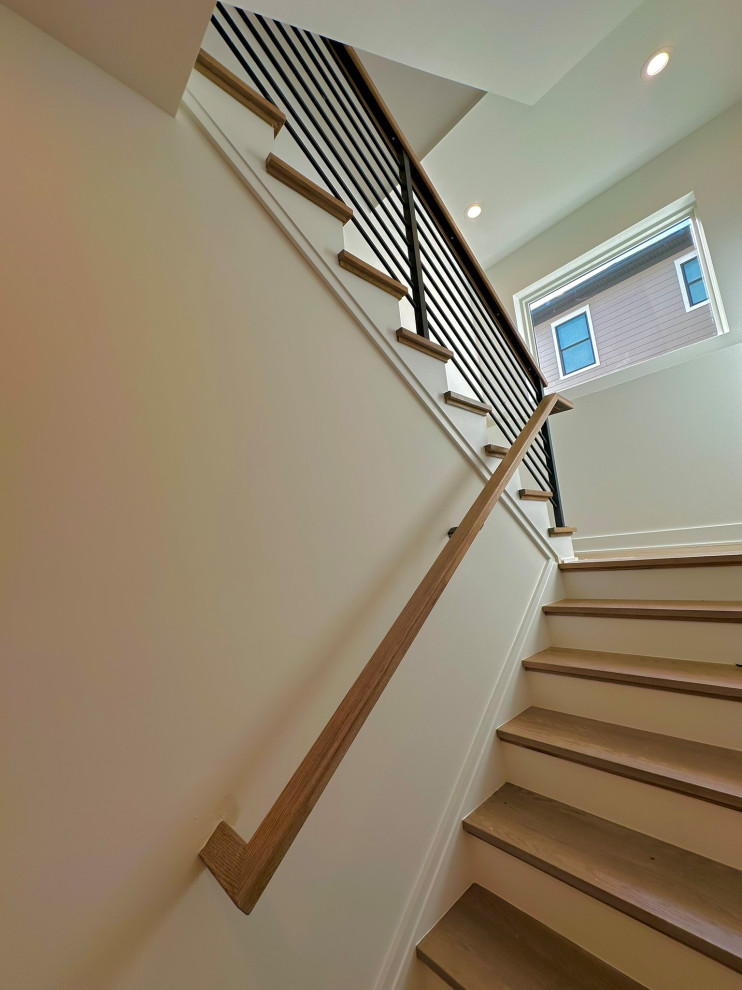Metal railings with wood top