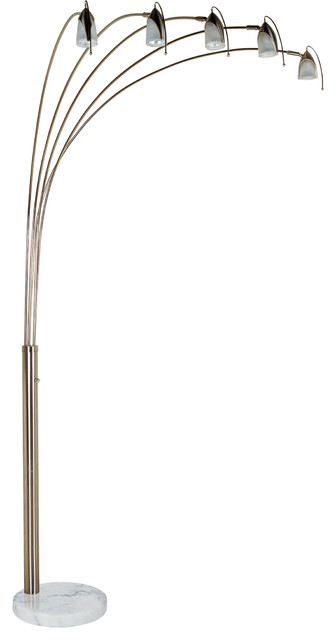 84 Tall Metal Floor Lamp With White Marble Base And 5 Adjule 84 Tall Metal Floor Lamp With White Marble Base And 5 Adjule Arch Arms