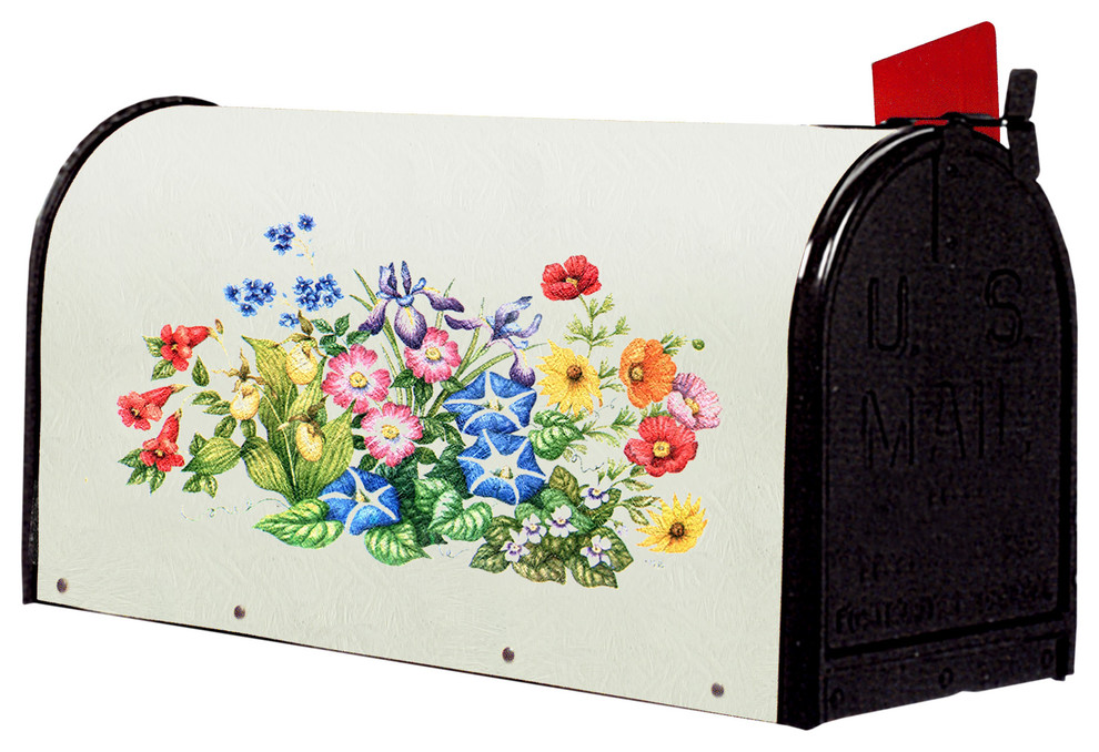 Bacova Fiberglass Wrapped Mailbox, Wildflowers Farmhouse Mailboxes