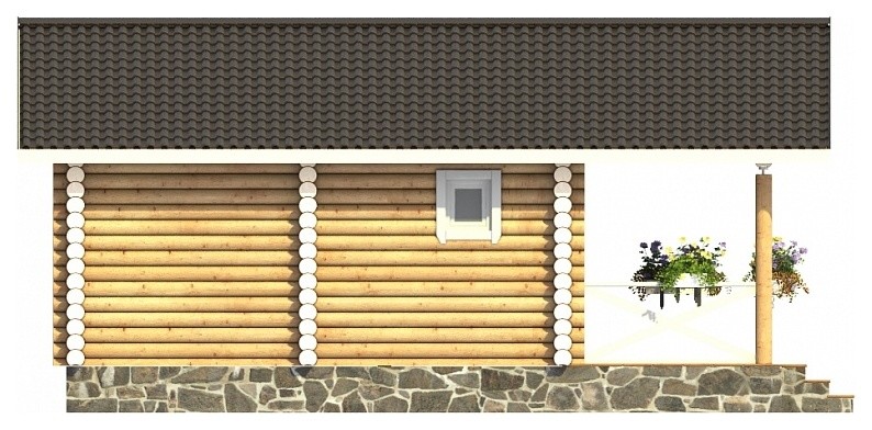 Дачный дом из бревна "Дачный-1" 40м2