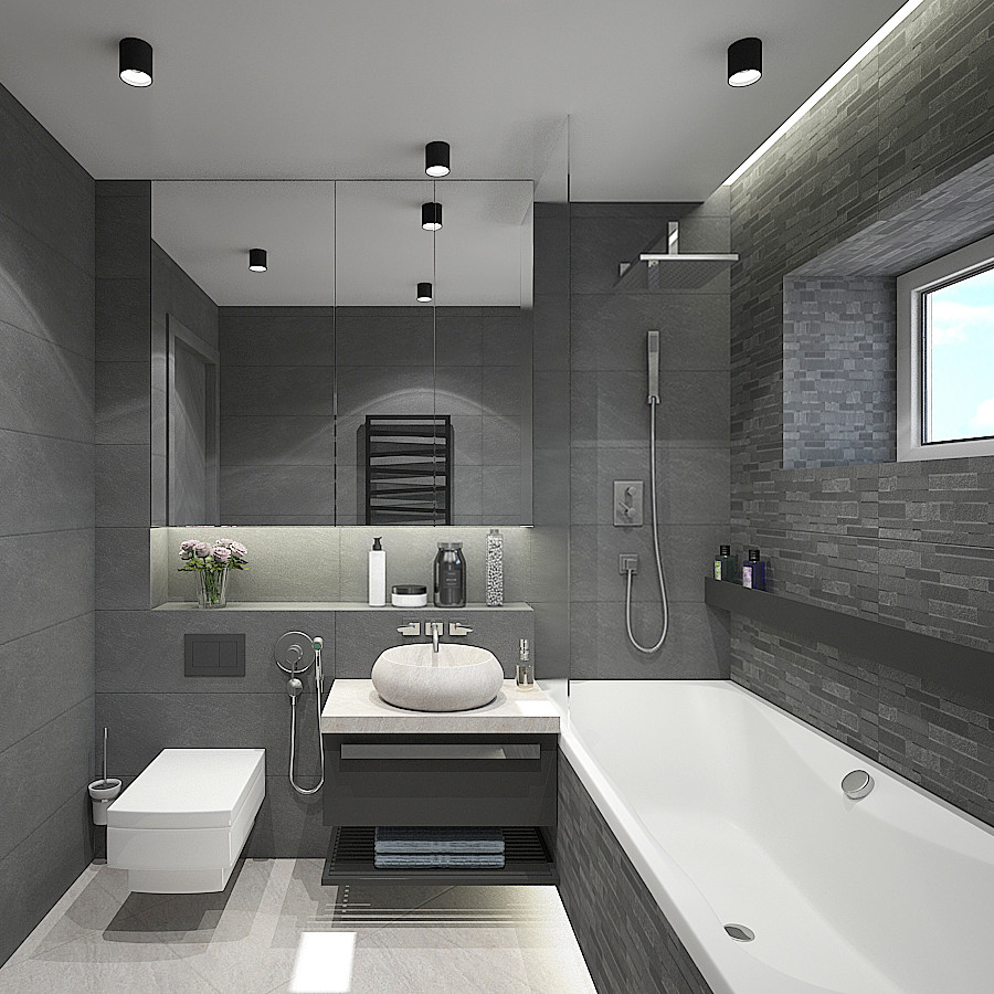 Дизайн маленькой ванной комнаты с низким потолком