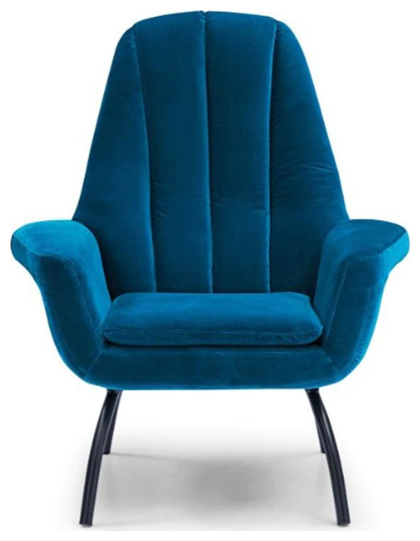 Divina Accent Chair, Velvet Blue