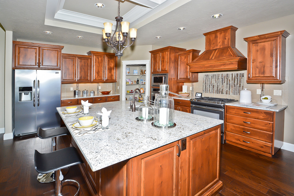 Example of a transitional kitchen design in Boise