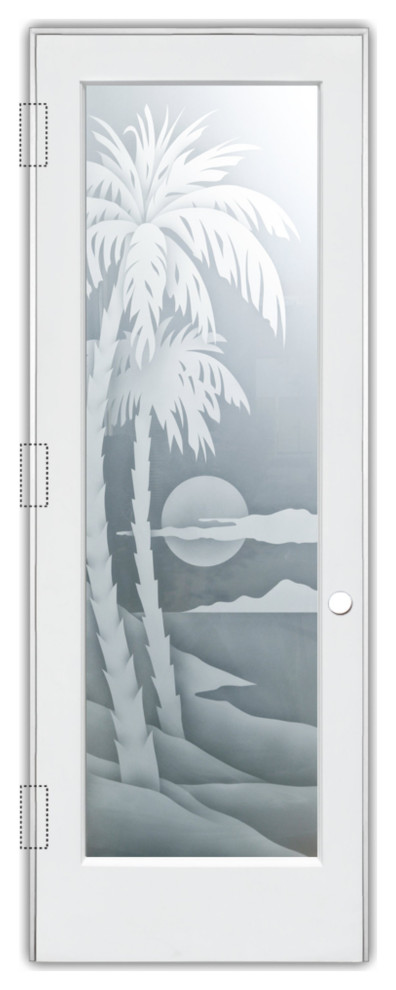 Pantry Door - Palm Sunset - Primed - 30" x 80" - Knob on Right - Push Open