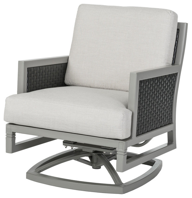 Drake Woven Swivel Rocking Lounge Chair Transitional Outdoor Drake Woven Swivel Rocking Lounge Chair