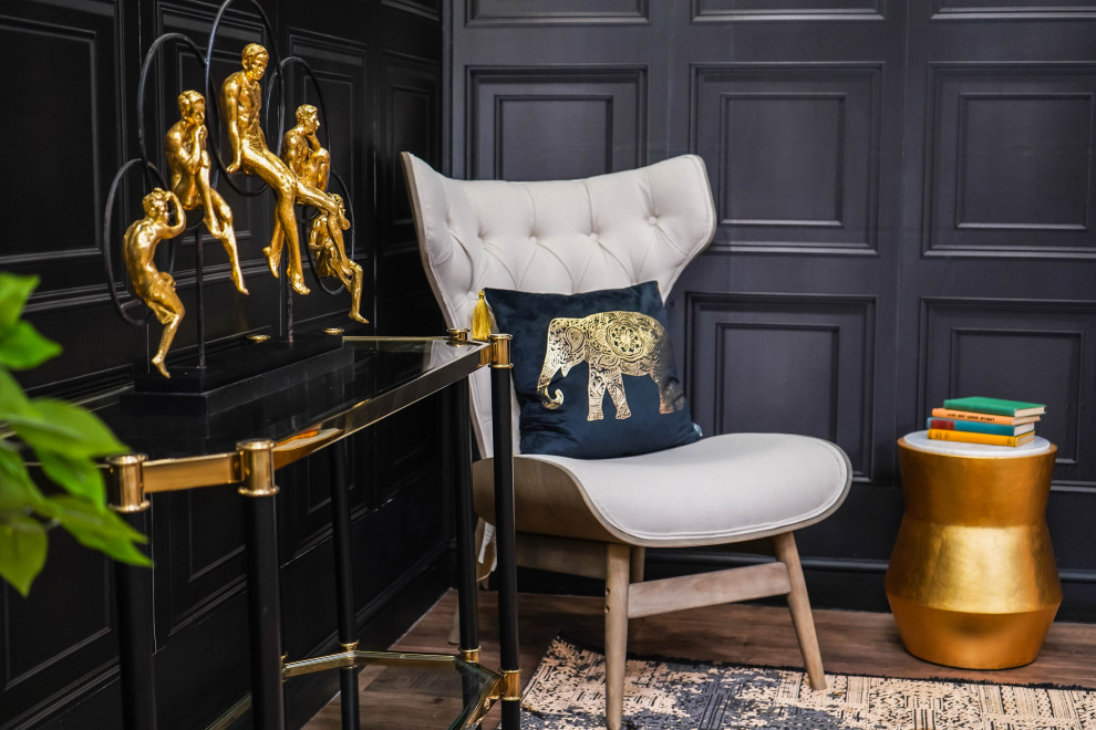 Black and Gold Living Room Modern Living Room London by Homes