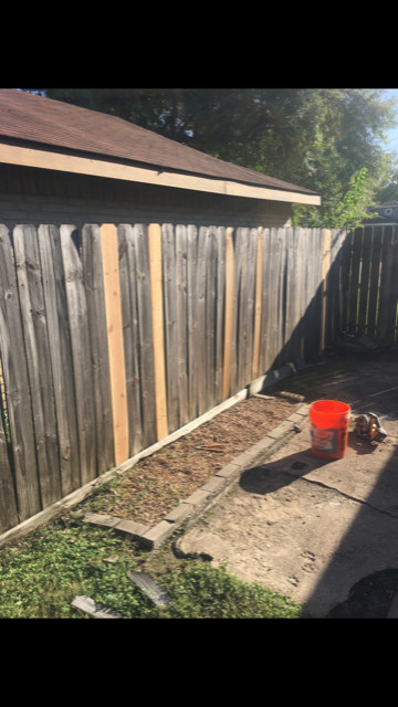 Reinforced Repaired Wood Fence