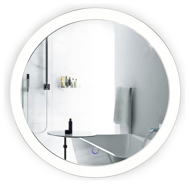 Led Bathroom Round Mirror 22 Diameter, Circle Bathroom Mirror With Light