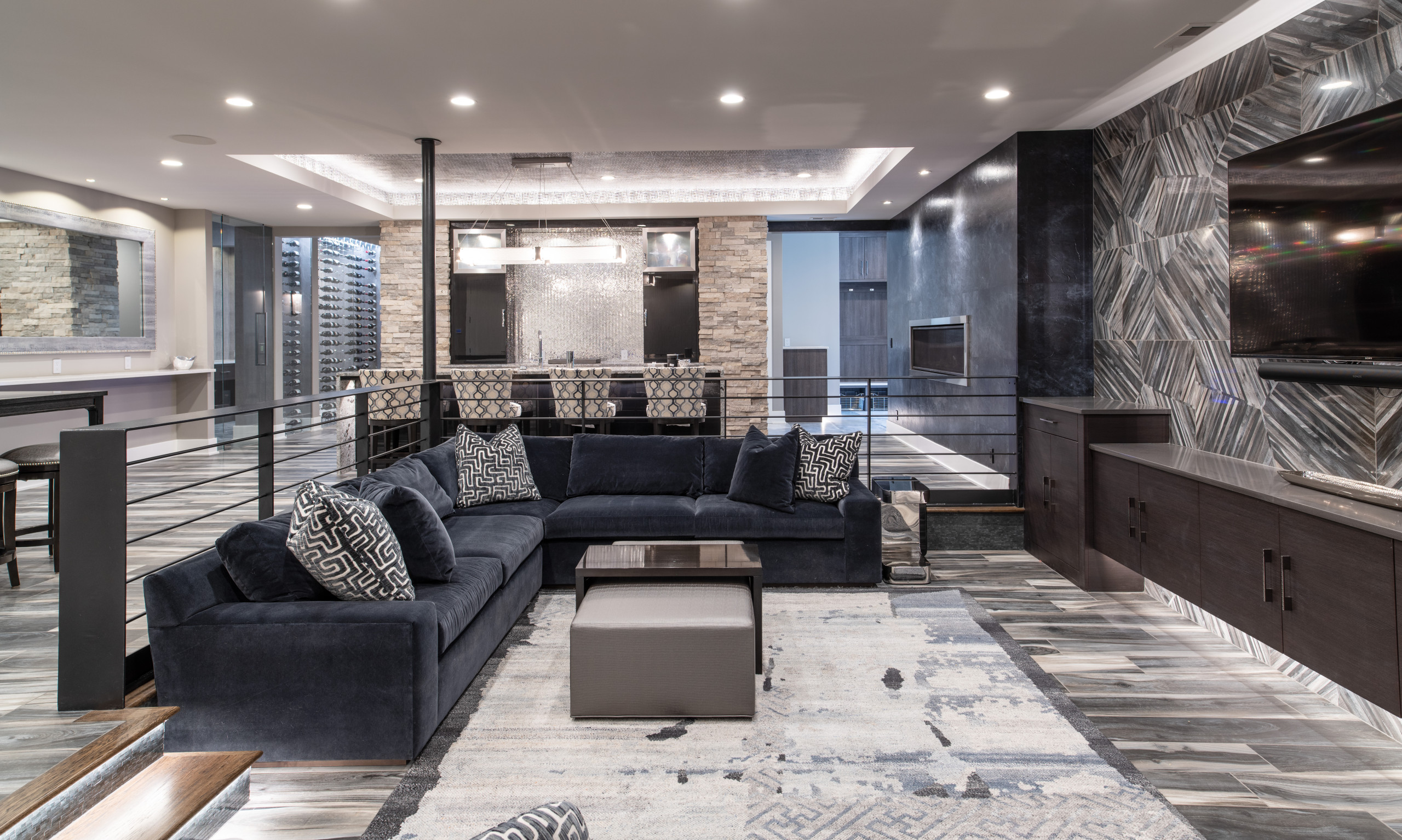 Modern Style Custom Basement | Sterling Ridge