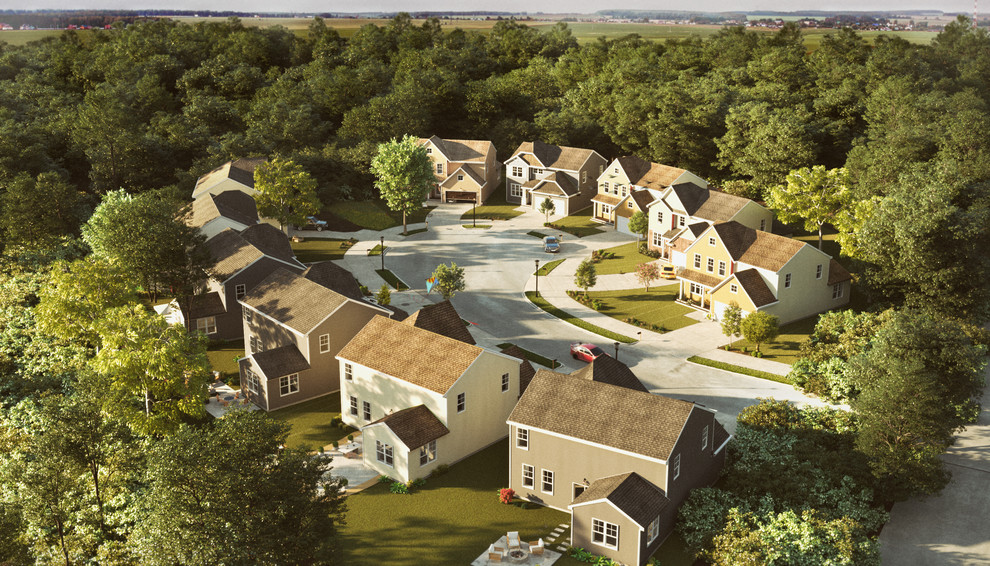 Визуализация коттеджного поселка в США