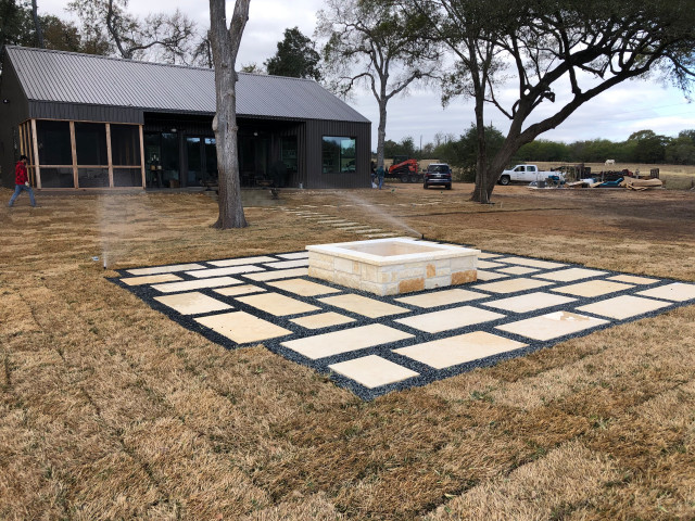 Fire Pit- Wesley, TX contemporary-garden