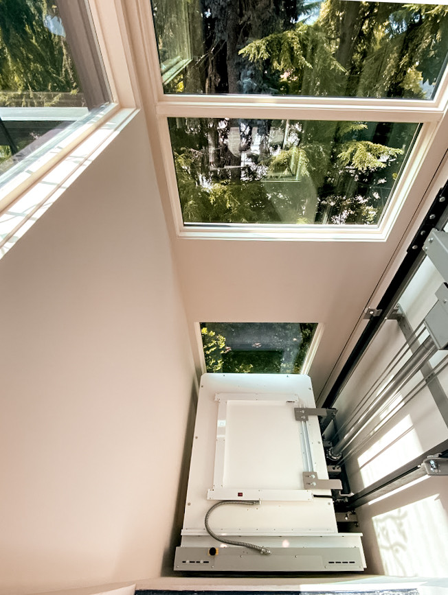 Home Elevator on rooftop deck Modern Seattle by Garaventa Lift