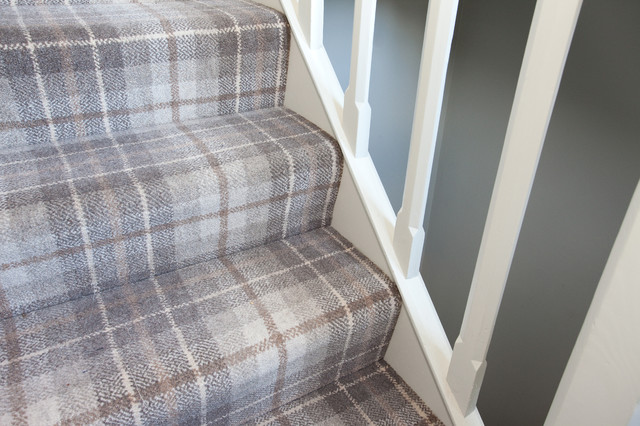 Tartan Grey Carpet to staircase - Country - Staircase - Surrey - by  Higherground | Houzz UK