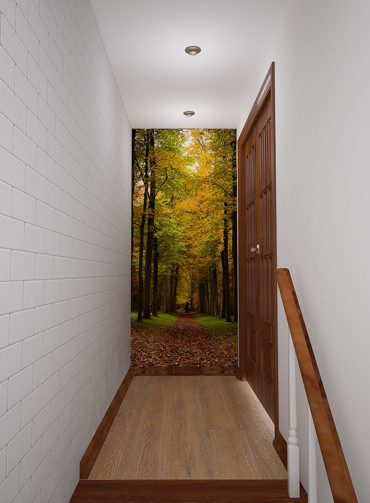 Холл-гостиная в загородном доме