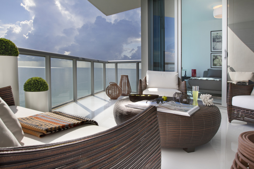 RFM Residence Contemporary Balcony Miami by J Jaegger Interior Design