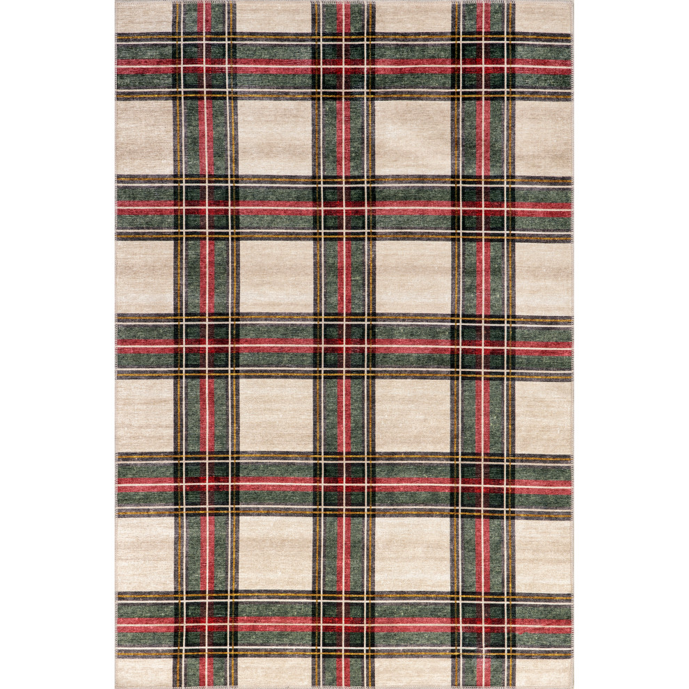 nuLOOM Aiken Classic Tartan Plaid Machine Washable Area Rug, 4'x6