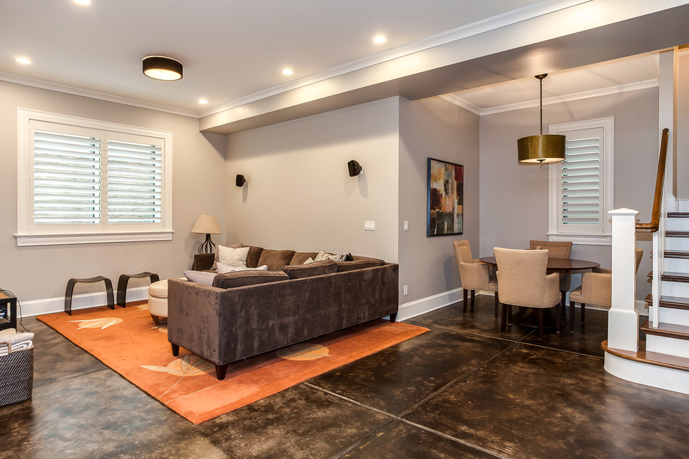 Basement - transitional basement idea in Denver