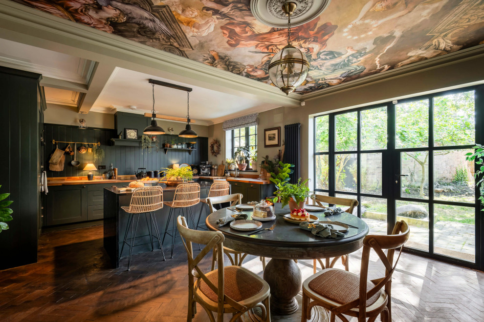 Inspiration for an eclectic dining room in Hertfordshire.