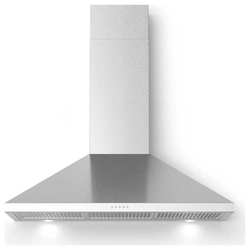 Forte BRAVO30 30inch Bravo Wall Mount Chimney Style Range Hood with 600 CFM, LED Traditional