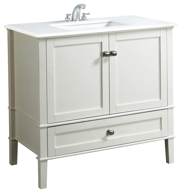 Nimbus Vanity 37 Transitional Bathroom Vanities And Sink Lesslie Bath Vanity With White Quartz Marble Top 37