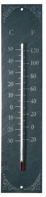 Slate Gray Thermometer, Scrollwork