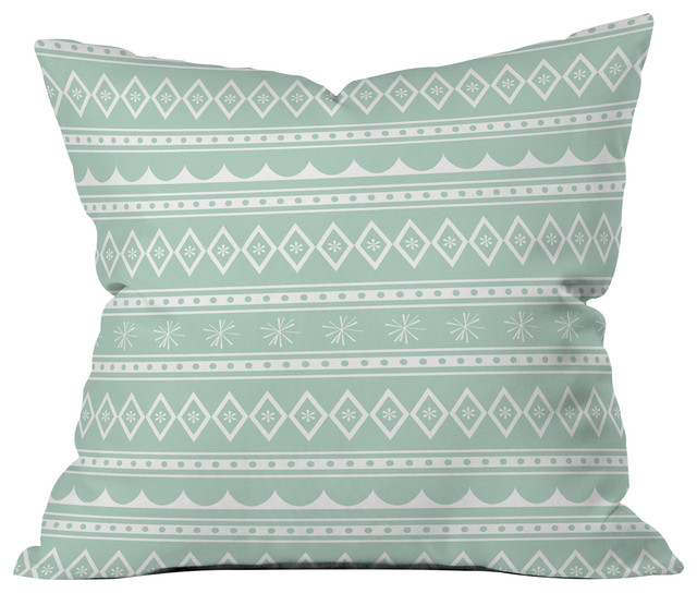 Deny Designs Craftbelly Retro Holiday Mint Throw Pillow, 26"x26"