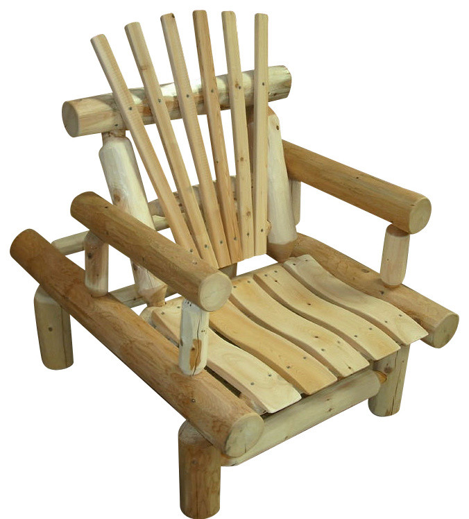 Rustic White Cedar Log Adjustable Recliner - Rustic - Outdoor Lounge