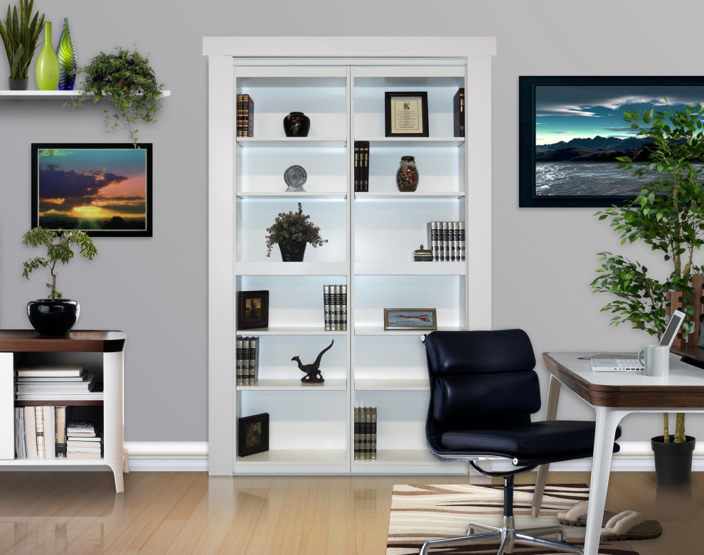 French Door Bookcase Contemporary Home Office Salt Lake City by