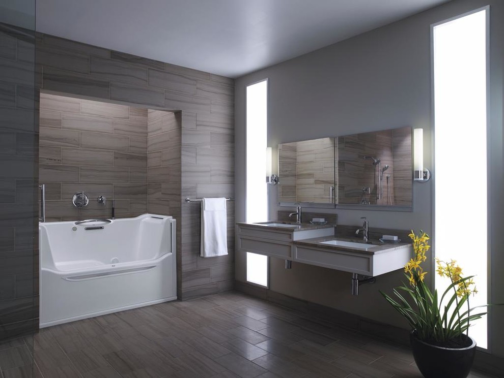 walk in tubs Modern Bathroom Denver by Tile Meister LLC