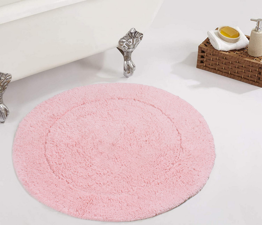 Waterford Collection Bath Rug 30" Round Contemporary Bath Mats by