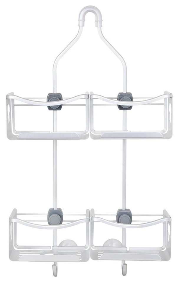 Utopia Alley Expandable Rustproof Shower Caddy, Satin Chrome Finish
