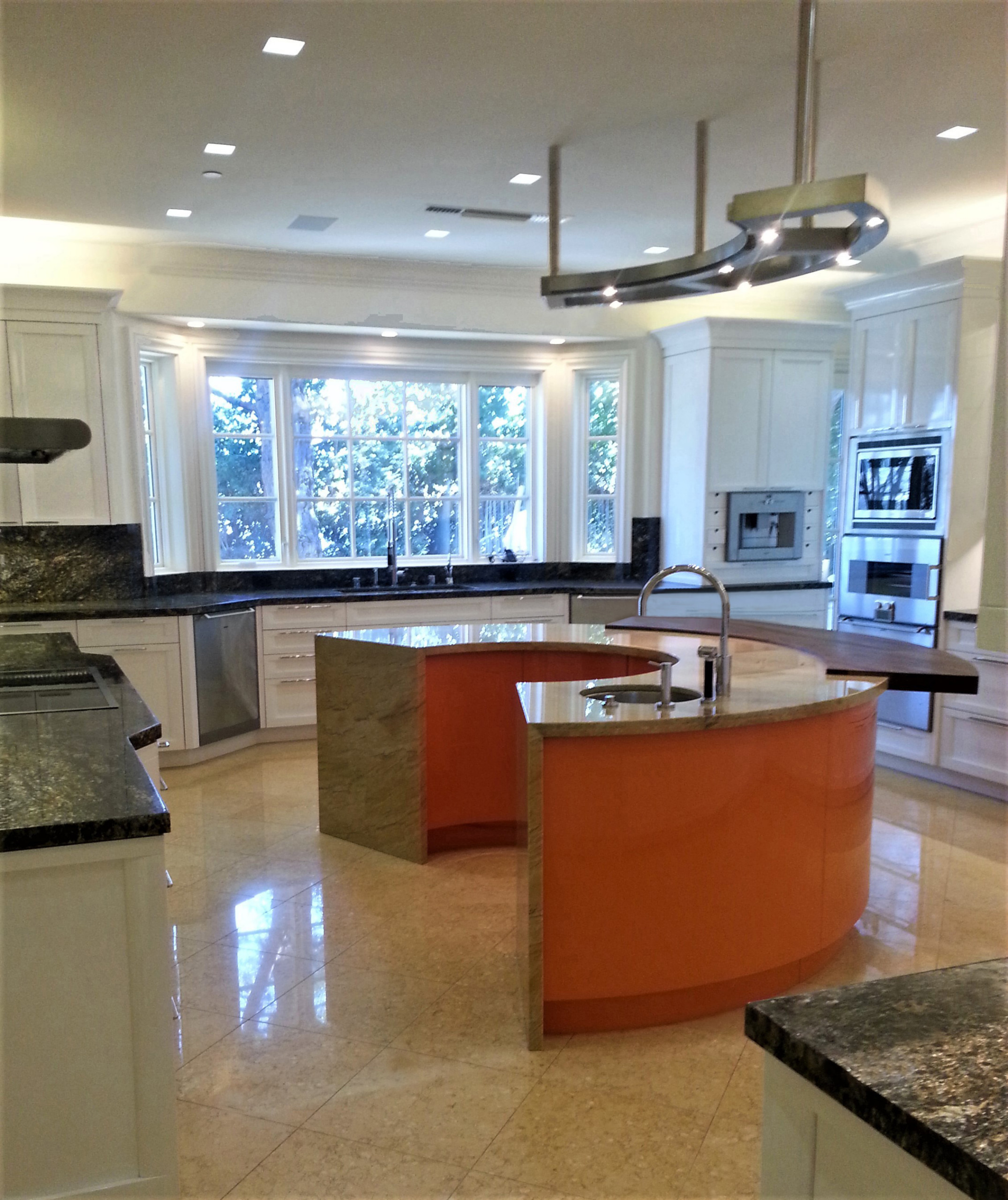A Bold Contemporary Kitchen Designed For A Client in The Beverly Park Estates