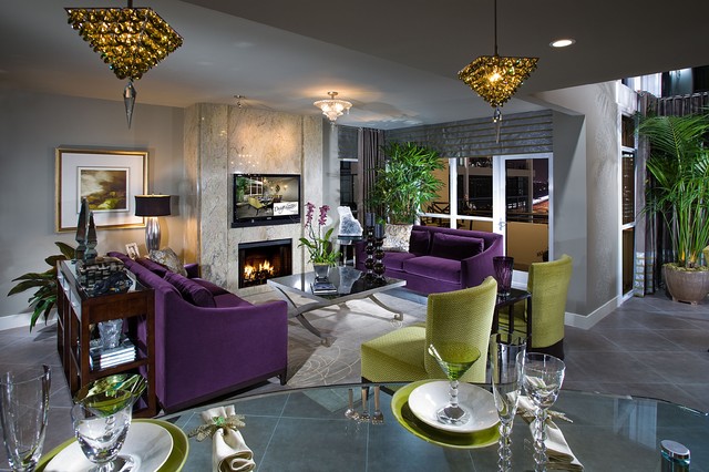 Contemporary Hollywood Glamour Contemporary Living Room