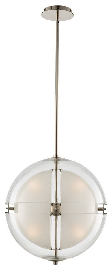 Sussex 4-Light Contemporary Chandelier, Polished Nickel