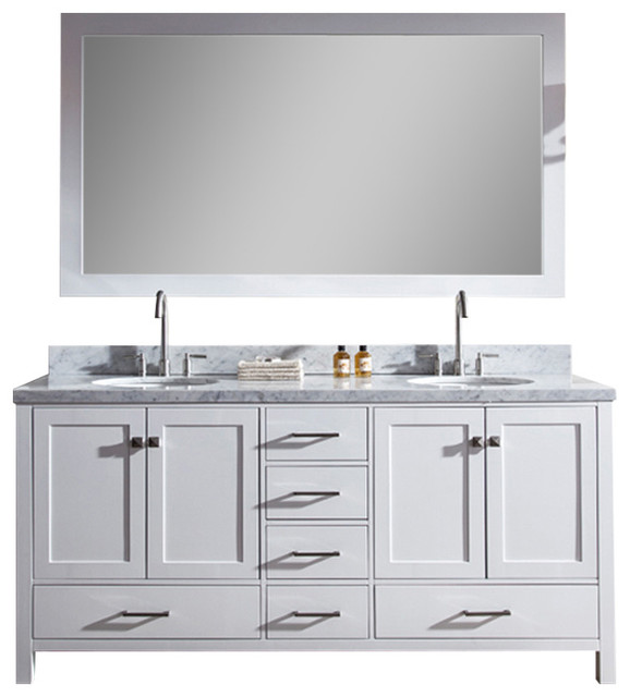 Ariel Cambridge 73 Double Sink Bathroom Vanity Set White Ariel Cambridge 73 Double Sink Bathroom Vanity Set