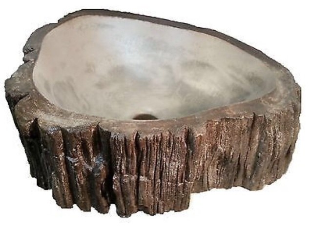 Bathroom Sinks Rustic tree trunk bathroom vessel sink, 17.5" - rustic - bathroom sinks Bathroom Sinks Rustic tree trunk bathroom vessel sink, 17.5" - rustic - bathroom sinks