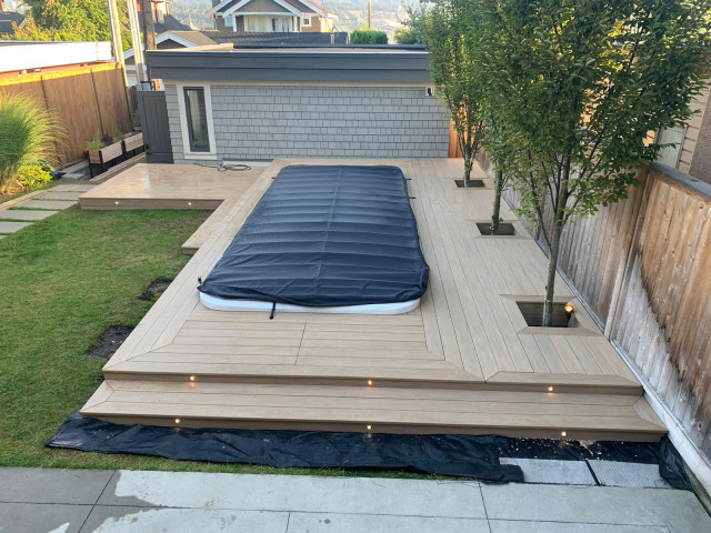 TimberTech Deck with Hot Tub contemporary-terrace