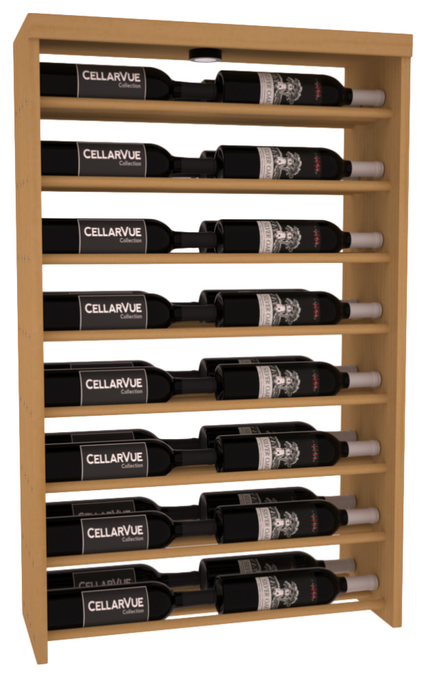 CellarVue Ponderosa Pine Horizontal Wine Rack Double, Pine Unstained