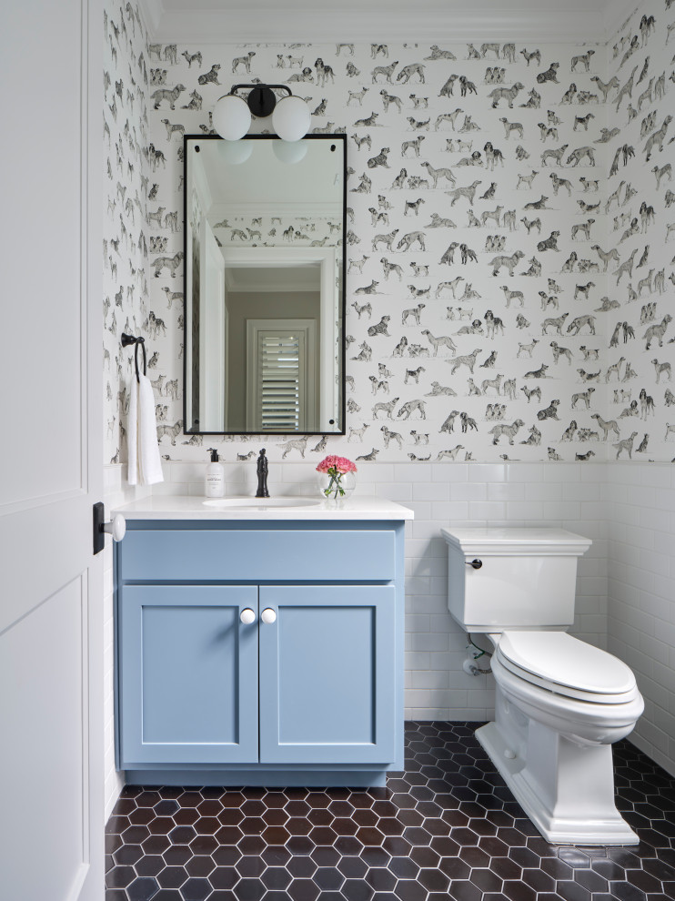 Inspiration for a timeless powder room remodel in Austin