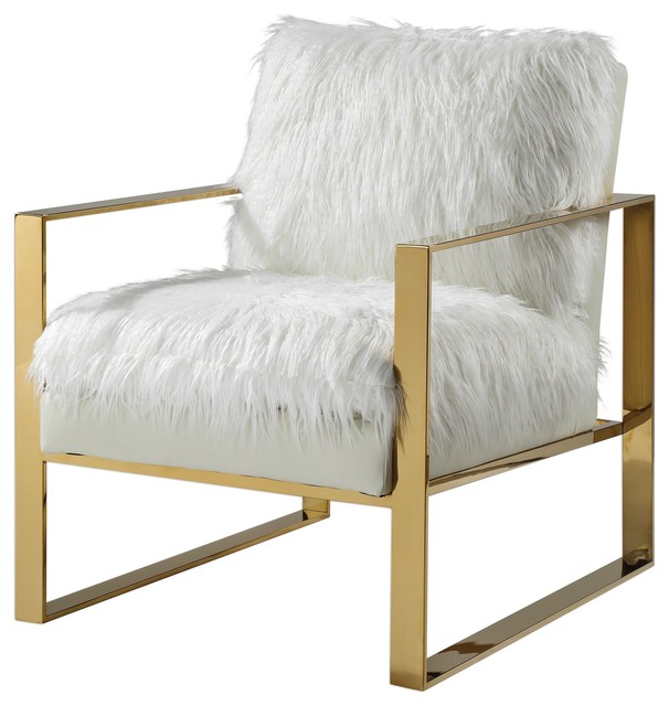 Uttermost Delphine White Accent Chair