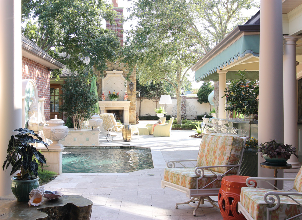 Pool & Courtyard, Sugar Mills, Houma, Louisiana Exterior Traditional