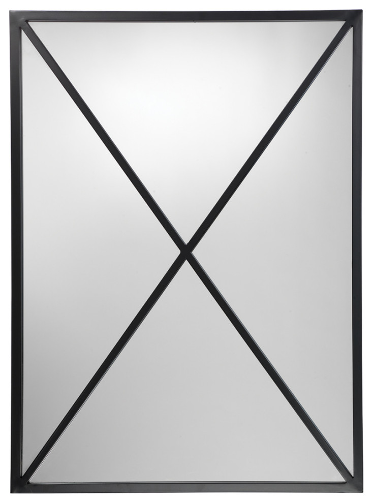 Black Iron Xander Grid Wall Mirror Transitional Wall Mirrors by HedgeApple Houzz