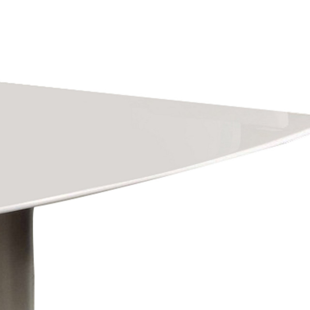 Benzara BM288132 Modern Dining Table With White Marble Top and Steel ...