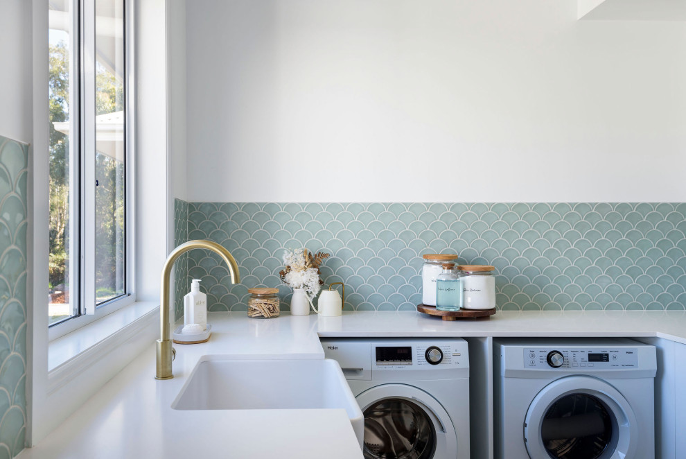 Inspiration for a beach style laundry room in Central Coast.