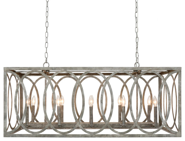 Long rectangular chandelier