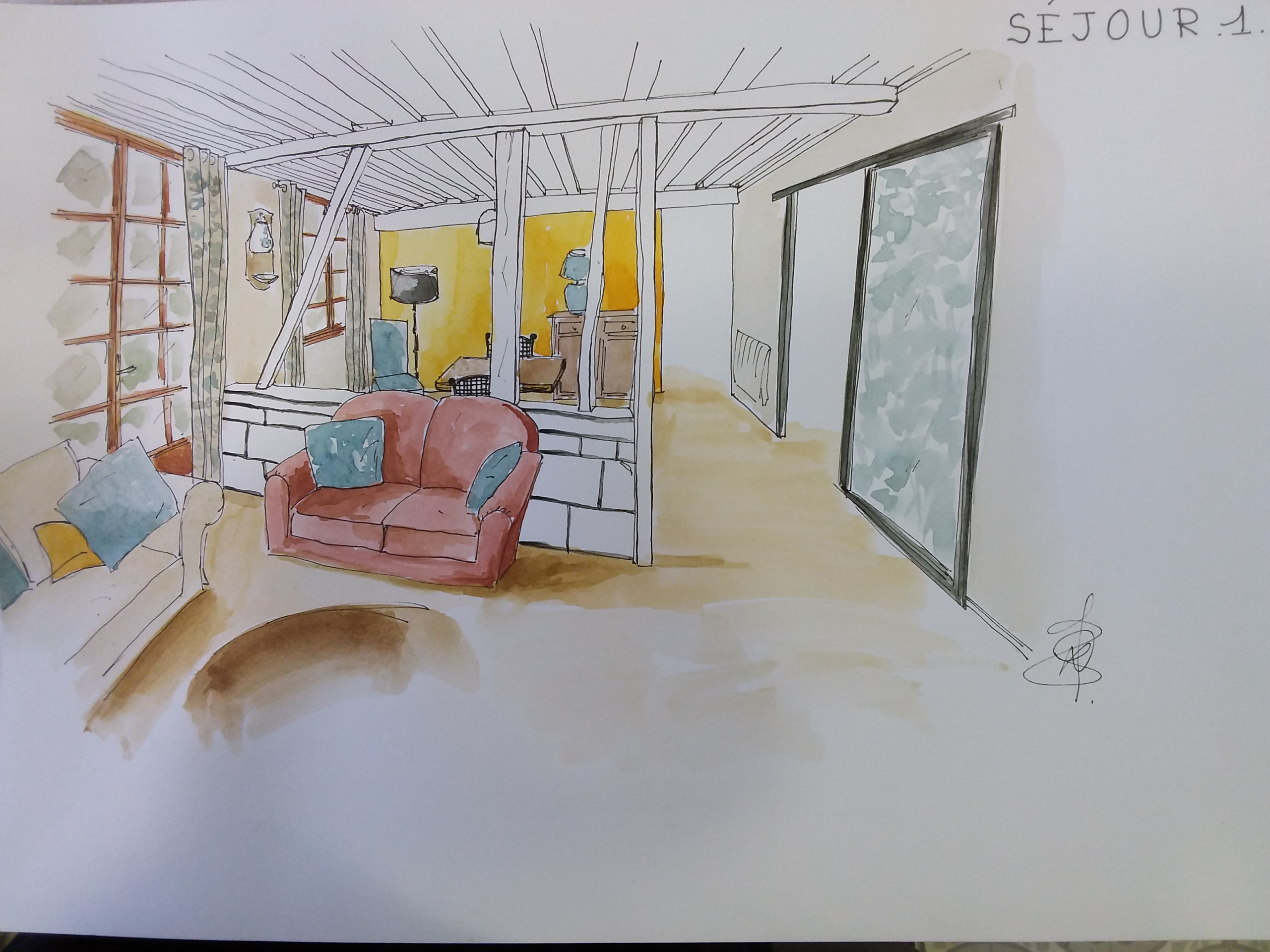 Décoration d'une salle à manger dans une longère normande