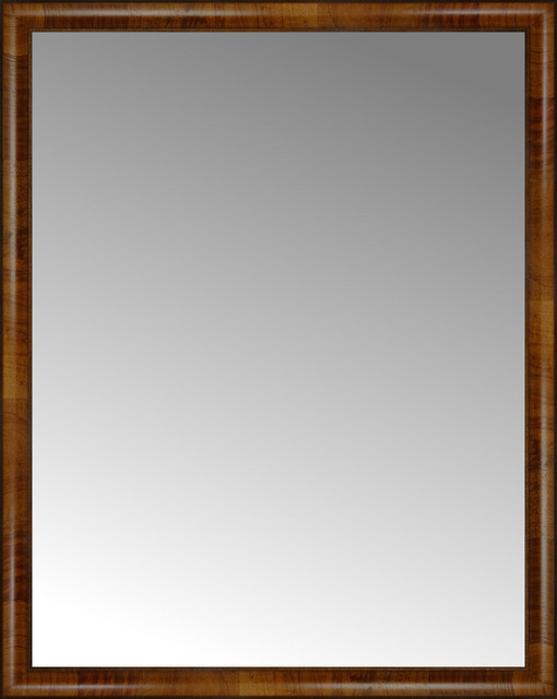 39"x49" Custom Framed Mirror, Light Brown