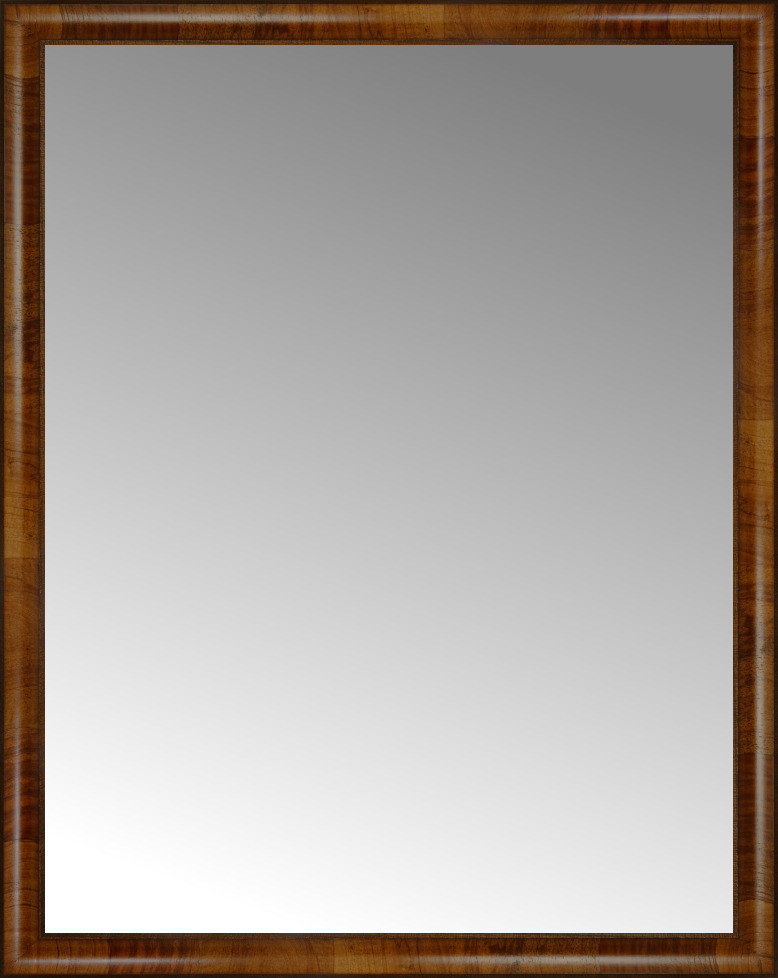 39"x49" Custom Framed Mirror, Light Brown