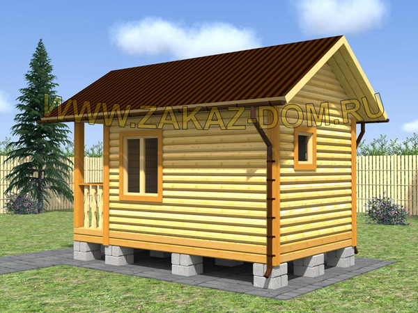 Баня из профилированного бруса (3х5 м) - Проект № Б-7