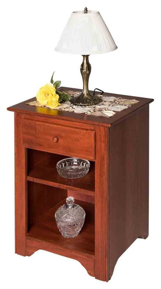 End Tables White Hardwood Shaker Night End Table Transitional Nightstands And Bedside Tables By Renovator S Supply